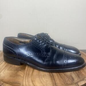 Allen Edmonds Sanford Mens Black Size 9.5 Leather Oxford‎ Cap Toe Dress Shoes